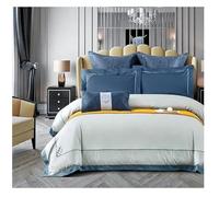JQQJZLC Set da Letto a Quattro Pezzi da Letto di Lusso da Letto da Letto da Letto di lettini da Letto re Queen Size Biancheria 600tc di Cotone Egiziano Piumino Foglio Foglio di Cuscinetti Letto a