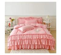 JQQJZLC Set da Letto a Quattro Pezzi rafo Regina gemello a gemella in Microfibra lettiera Shabby Chic Fattoria Piumino Cuscino filow fusi del Letto a Quattro Pezzi Set, (Bianco-King 220x240cm 3pcs