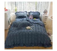 JQQJZLC Set da Letto a Quattro Pezzi Set da Quattro Pezzi Principessa con Pompom Copripiumino Set di Biancheria da Letto con Trapunta Queen Size King, Biancheria da Letto (Rosa Pieno