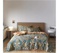 JQQJZLC Set di Biancheria da Letto a Quattro Pezzi a Quattro Pezzi Foglie Europee di Lusso copripiumini botanici Copertina di Cotone Cotone Lenzuola Set di Biancheria da Letto Matrimoniale