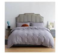 JQQJZLC Set di Biancheria da Letto a Quattro Pezzi Letto a Quattro Pezzi arrivati Set di coperture per Piumino Soft Regina per la Pelle e Comodi Set di lettiere con Piumino Nero Solido (Bianco-Queen