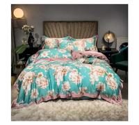 JQQJZLC Set di Biancheria da Letto a Quattro Pezzi Rich Color Elegante Copripiumino Floreale Set eucalipto Lyocell Letto SEGGIO SCELLA SCHEOWCASSE Set BIFFATO Set TEGINE Doppio Che Costruzione Doppio