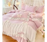 JQQJZLC Set di Biancheria da Letto Bianca King Full Full Full Queen 4 con Increspatura del Piumino Lavato o Foglio a Monte e federe (Qianyu, 1,2 m Foglio 3pcs)