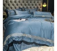 JQQJZLC Set di trapunte di Biancheria da Letto di Lyocell di Lusso, Set di Fogli di orto Larga Grazia, Semplice Raffreddamento Traspirante per lettiere per Tutte Le Stagioni Set da 4 Pezzi con