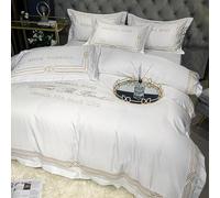 JQQJZLC Set di trapunte di Biancheria da Letto di Lyocell di Lusso, Set di Fogli di orto Larga Grazia, Semplice Raffreddamento Traspirante per lettiere per Tutte Le Stagioni Set da 4 Pezzi con