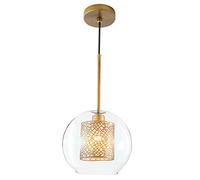 JQQJZLC Sfera di Vetro Moderna lampadario a soffitto Globe Globe fliccante con Cornice in Ferro battuto Lampada al Ristorante a Testa Singola Lampada a Sospensione della personalità Creativa Camera