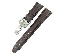 JQQJZLC Sostituzione della banda di guardia della mucca curva da 21 mm 22 mm per gli orologi di IWC Portugieser pieghevole cinghia di orologio con fibbia (colore: marrone 1, dimensione: 21 mm)