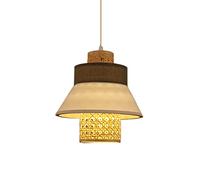 JQQJZLC Stile Giapponese retrò e27 Lampada a Ciondolo lampadario, Rattan Arte appesa Il soffitto del soffitto per Il salo