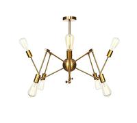 JQQJZLC Stile Vintage Lampada del lampadario Vento Industriale Spider E27, lampadario di Sputnik per Pavimento in Pendenza Camera da Letto per soffitto Soggiorno Sala da Pranzo Cucina illuming-crome