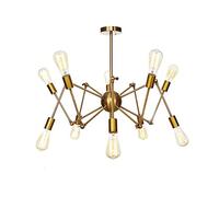 JQQJZLC Stile Vintage Lampada del lampadario Vento Industriale Spider E27, lampadario di Sputnik per Pavimento in Pendenza Camera da Letto per soffitto Soggiorno Sala da Pranzo Cucina illuming-crome