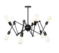 JQQJZLC Stile Vintage Lampada del lampadario Vento Industriale Spider E27, lampadario di Sputnik per Pavimento in Pendenza Camera da Letto per soffitto Soggiorno Sala da Pranzo Cucina illuming-crome