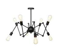 JQQJZLC Stile Vintage Lampada del lampadario Vento Industriale Spider E27, lampadario di Sputnik per Pavimento in Pendenza Camera da Letto per soffitto Soggiorno Sala da Pranzo Cucina illuming-crome
