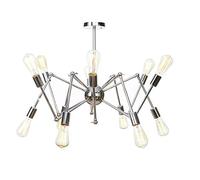 JQQJZLC Stile Vintage Lampada del lampadario Vento Industriale Spider E27, lampadario di Sputnik per Pavimento in Pendenza Camera da Letto per soffitto Soggiorno Sala da Pranzo Cucina illuming-crome