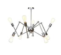 JQQJZLC Stile Vintage Lampada del lampadario Vento Industriale Spider E27, lampadario di Sputnik per Pavimento in Pendenza Camera da Letto per soffitto Soggiorno Sala da Pranzo Cucina illuming-crome