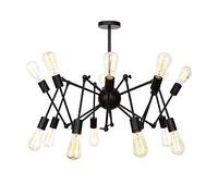 JQQJZLC Stile Vintage Lampada del lampadario Vento Industriale Spider E27, lampadario di Sputnik per Pavimento in Pendenza Camera da Letto per soffitto Soggiorno Sala da Pranzo Cucina illuming-crome