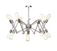 JQQJZLC Stile Vintage Lampada del lampadario Vento Industriale Spider E27, lampadario di Sputnik per Pavimento in Pendenza Camera da Letto per soffitto Soggiorno Sala da Pranzo Cucina illuming-crome