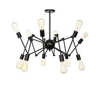 JQQJZLC Stile Vintage Lampada del lampadario Vento Industriale Spider E27, lampadario di Sputnik per Pavimento in Pendenza Camera da Letto per soffitto Soggiorno Sala da Pranzo Cucina illuming-crome