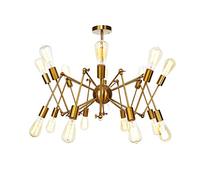 JQQJZLC Stile Vintage Lampada del lampadario Vento Industriale Spider E27, lampadario di Sputnik per Pavimento in Pendenza Camera da Letto per soffitto Soggiorno Sala da Pranzo Cucina illuming-crome