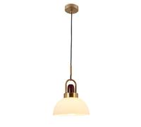 JQQJZLC Testa Singola nordica Piccola lampadario Giapponese in Stile Giapponese in Vetro Bianco Lampada in Metallo Lampada Lampada in Legno in Legno a Pendente Lampada a Sospensione per Il Barattolo