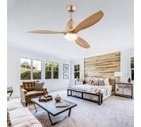 JQQJZLC Ventilatori a soffitto da 42 '' con luci e Legno remoto, ventilatori a soffitto Silenzioso 6 velocità 3 Colori reversibili, lampadario alla Luce della Ventola con Timer, soffitto