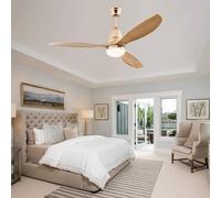 JQQJZLC Ventilatori a soffitto da 42 '' con luci e Legno remoto, ventilatori a soffitto Silenzioso 6 velocità 3 Colori reversibili, lampadario alla Luce della Ventola con Timer, soffitto