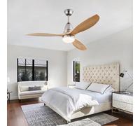JQQJZLC Ventilatori a soffitto da 42 '' con luci e Legno remoto, ventilatori a soffitto Silenzioso 6 velocità 3 Colori reversibili, lampadario alla Luce della Ventola con Timer, soffitto