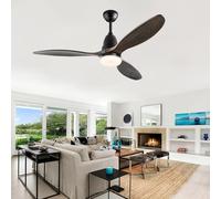 JQQJZLC Ventilatori a soffitto da 42 '' con luci e Legno remoto, ventilatori a soffitto Silenzioso 6 velocità 3 Colori reversibili, lampadario alla Luce della Ventola con Timer, soffitto