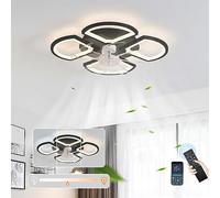 JQQJZLC Ventilatori a soffitto di Fiori con luci e Telecomando i Moderni lampadari Moderni soffitto Luce Reversibile a 6 velocità LED a Ventola silenziosa a Ventola silenziosa Silenzi