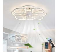 JQQJZLC Ventilatori a soffitto di Fiori con luci e Telecomando i Moderni lampadari Moderni soffitto Luce Reversibile a 6 velocità LED a Ventola silenziosa a Ventola silenziosa Silenzi