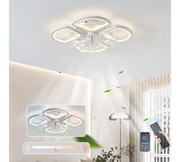 JQQJZLC Ventilatori a soffitto di Fiori con luci e Telecomando i Moderni lampadari Moderni soffitto Luce Reversibile a 6 velocità LED a Ventola silenziosa a Ventola silenziosa Silenzi