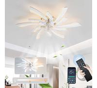 JQQJZLC Ventilatori a soffitto dimmerabile a LED con luci e Telecomando, a 6 velocità reversibili silenziosa Ventola silumi, soffitto a soffitto a Motore a Motore CC Lumo per Il soffitto per la