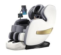 JQslycdmv 4D Intelligent Zero Gravity Massage Chair, 12 Programmi Di Massaggio Advanced Recliner Chair Household Elderly Touch Screen Migliorare La Qualità Della Vita(White)