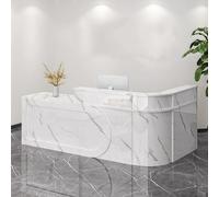 JQslycdmv Banco Reception A Forma Di L Con Cassetti Chiudibili A Chiave, Vassoio Per Tastiera E Mobiletto Portaoggetti, Per Reception, Cassiere, Servizio Clienti(C,Right,150X60X100CM)