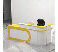 JQslycdmv Banco Reception A Forma Di L Con Cassetti Chiudibili A Chiave, Vassoio Per Tastiera E Mobiletto Portaoggetti, Per Reception, Cassiere, Servizio Clienti(B,Right,160X60X100CM)