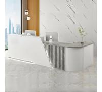 JQslycdmv Banco Reception A Forma Di L, Con Cassetti, Ripiani Portaoggetti, Per Hall, Scuola, Mostra D'arte(B,Left,180X60X100CM)