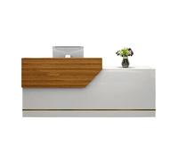 JQslycdmv Banco reception con cassetto chiudibile a chiave e vassoio for tastiera for ufficio, soggiorno, clinica(Wood-Left,140cm)