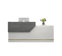 JQslycdmv Banco reception con cassetto chiudibile a chiave e vassoio for tastiera for ufficio, soggiorno, clinica(Gray-Left,100cm)
