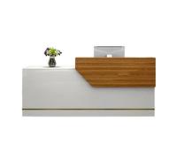 JQslycdmv Banco reception con cassetto chiudibile a chiave e vassoio for tastiera for ufficio, soggiorno, clinica(Wood-Right,140cm)