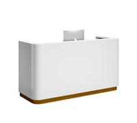 JQslycdmv Banco reception moderno con cassetti e schedario - Nessun montaggio richiesto, ideale for ufficio, salone, hall e vendita al dettaglio(White,140cm)