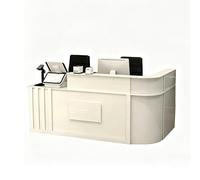 JQslycdmv Banco reception professionale a forma di L con cassetto chiudibile a chiave, vassoio for tastiera, armadio portaoggetti, for ufficio, salone, clinica(White-Left,280cm)