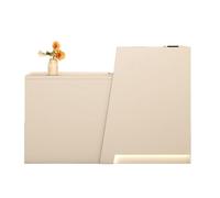 JQslycdmv Bancone Reception, Con luce a LED, cassetto con serratura e supporto per tastiera, reception di hotel, negozi di abbigliamento, pasticcerie, frutterie(Cream right,140cm)