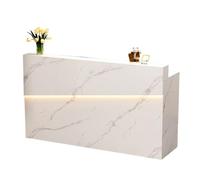 JQslycdmv Bancone reception professionale con illuminazione a LED, cassetti con serratura, schedario for ufficio, negozio, agenzia(White,140cm)