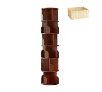 JQslycdmv Libreria Girevole In Legno A 6 Ripiani, Libreria Girevole Rotonda A 360°, Librerie Strette Con Ruote, Per Piccoli Spazi, Angoli, Camera Da Letto, Ufficio