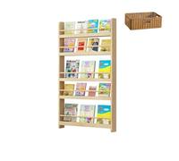 JQslycdmv Libreria In Legno A 3/4/5/6 Ripiani Dietro La Porta, Alta E Stretta Da Pavimento, Libreria Sottile In Legno Di Pino, Per Libri, Camera Da Letto, Soggiorno(120CM(5))