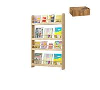 JQslycdmv Libreria In Legno A 3/4/5/6 Ripiani Dietro La Porta, Alta E Stretta Da Pavimento, Libreria Sottile In Legno Di Pino, Per Libri, Camera Da Letto, Soggiorno(120CM(4))