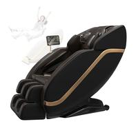 JQslycdmv Poltrona massaggiante 3D con binario a L, massaggio elastico riscaldamento completo per corpo schiena e vita massaggio a gravità zero poltrona reclinabile per massaggio domestico(Noir)