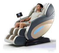 JQslycdmv Poltrona Massaggiante 4D Con Connettività Bluetooth, massaggio Cervicale Dalla Testa Ai Piedi Massaggio Dorsale Con Airbag SL A Doppio Binario Adatta Per Uso Domestico/ufficio(Gray)