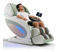 JQslycdmv Poltrona Massaggiante 4D Con Connettività Bluetooth, massaggio Cervicale Dalla Testa Ai Piedi Massaggio Dorsale Con Airbag SL A Doppio Binario Adatta Per Uso Domestico/ufficio(White)