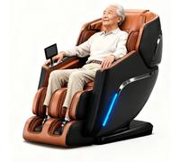 JQslycdmv Poltrona massaggiante 4D Deluxe, tipo SL a doppio binario divano relax reclinabile massaggio mirato a spalle collo e fianchi gravità zero one-touch adatta per ufficio e casa(Orange)