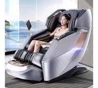 JQslycdmv Poltrona massaggiante 4D di lusso con movimento migliorato, controllo vocale AI massaggio reclinabile cura dei piedi inclinazione a gravità zero di 30° e opzioni studio/ufficio(Gray)